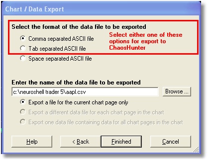 Export data from Trader